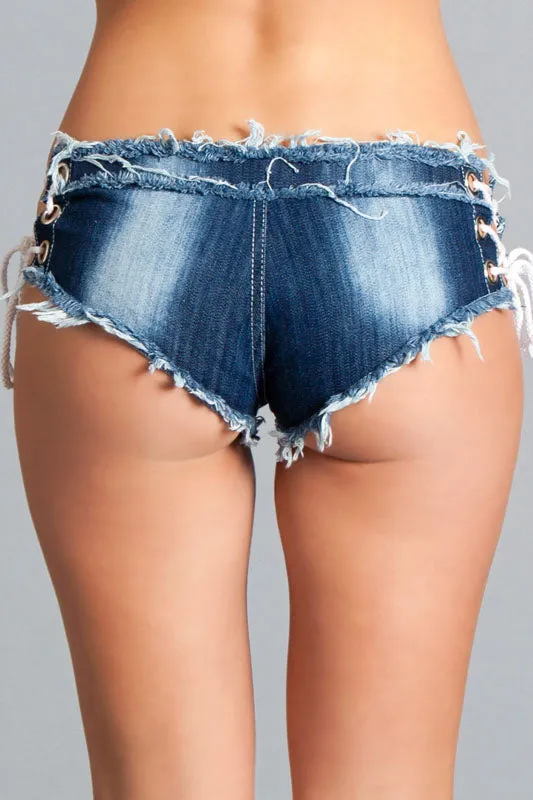 Be Wicked Female Sex Toys | Mini Denim Jeans Shorts With Lace Up Sides Be Wicked Female Sex Toys | Mini Denim Jeans Shorts With Lace Up Sides