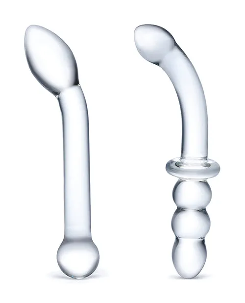 Gspot Pleasure Glass Dildo Set 2 Pc in Clear by Glas Electric Eel Dildos