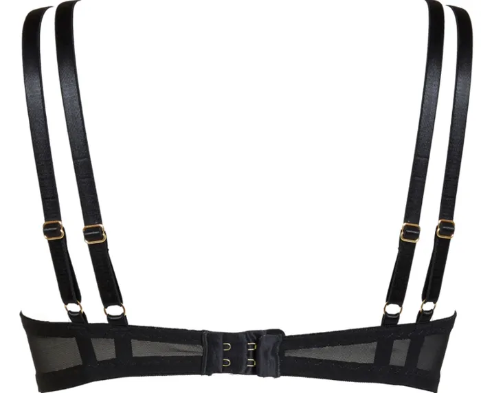 Je Joue EU Male Sex Toys | Nina See-Through Soft Cup Bra - No-wire & Leather Strap