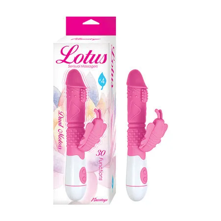 Novelties By Nasswalk Vibrators Lotus Sensual Massagers 4 Dual Stimulator Silicone Pink