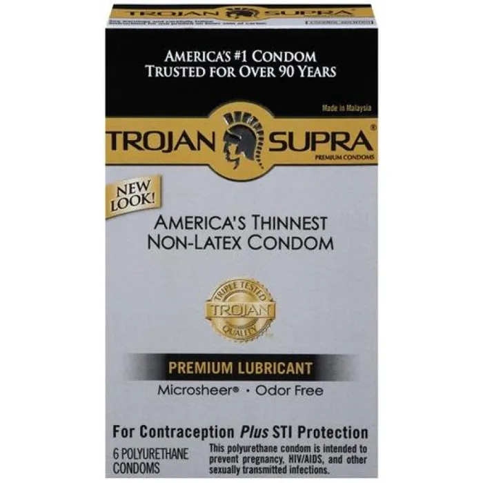 Trojan Condoms Enhancers Trojan Supra Bareskin NonLatex 6 Pack
