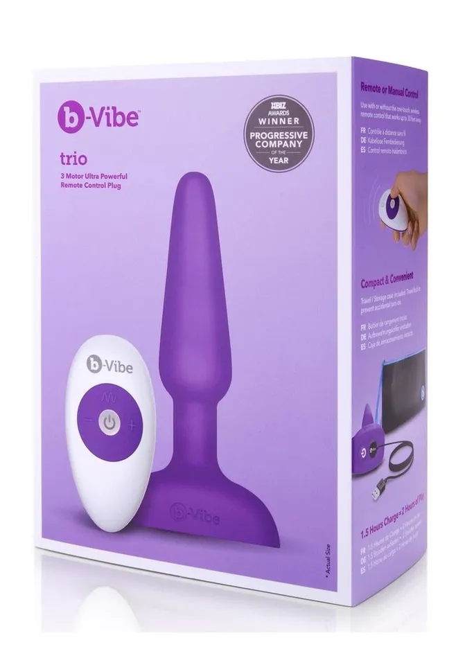 bVibe BVibe Trio Plug Rechargeable Silicone Anal Plug with Remote Control Male Sex Toys bVibe BVibe Trio Plug Rechargeable Silicone Anal Plug with Remote Control Male Sex Toys