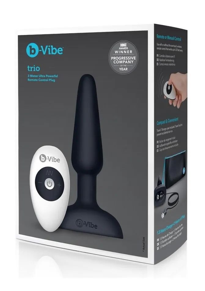 bVibe BVibe Trio Plug Rechargeable Silicone Anal Plug with Remote Control Male Sex Toys bVibe BVibe Trio Plug Rechargeable Silicone Anal Plug with Remote Control Male Sex Toys