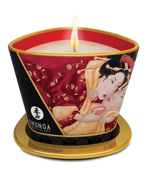 Shunga Massage Candle Romance 57 oz Strawberry Wine Shunga Couples