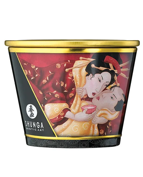 Shunga Massage Candle Romance 57 oz Strawberry Wine Shunga Couples
