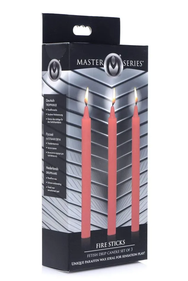 XR Brands Master Series Vibrators Fetish Drip Candles 3pk Red