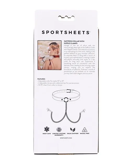 Sportsheets Sportsheets Saffron Collar with Nipple Clamps Female Sex Toys