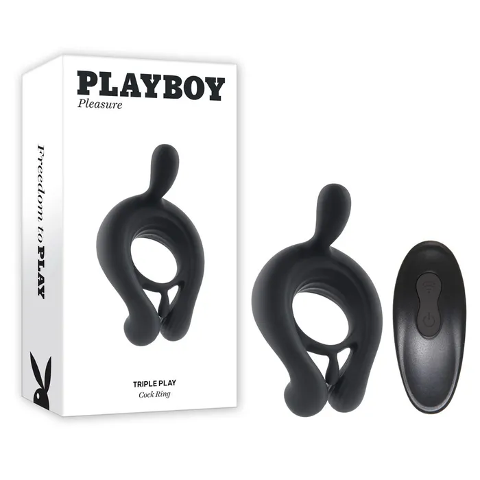 Couples Playboy Pleasure Playboy Pleasure TRIPLE PLAY USB Rechargeable Cock Ring with Wireless Remote
