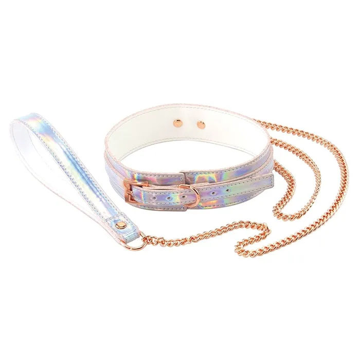 NS Novelties Couples Cosmo Rainbow Bondage Collar Leash