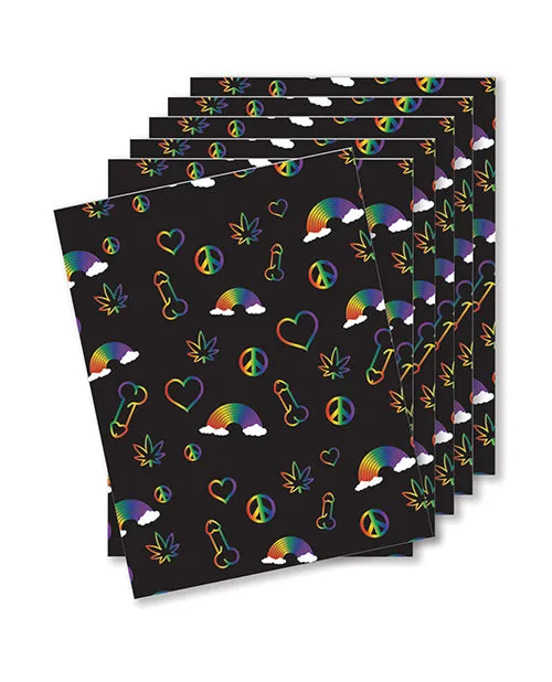 Kush Kards Male Sex Toys Rainbow Penis Naughty Greeting Card Pack Of 6