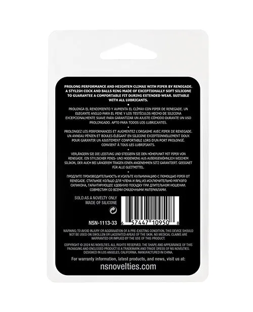 Renegade Piper Cock Balls Ring NS Novelties Male Sex Toys Renegade Piper Cock Balls Ring NS Novelties Male Sex Toys
