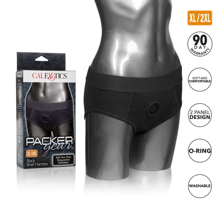 Anal California Exotic Novelties California Exotic Novelties Packer Gear Black Brief Harness XL2XL