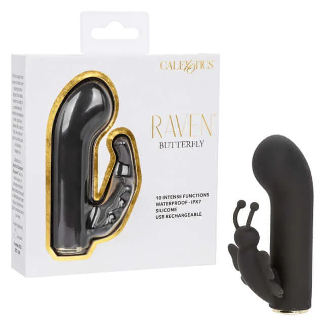 California Exotic Novelties Raven Butterfly Mini Dual Massager Flickering Butterfly Wings GSpot Stimulation Female Sex Toys California Exotic Novelties Raven Butterfly Mini Dual Massager Flickering Butterfly Wings GSpot Stimulation Female Sex Toys