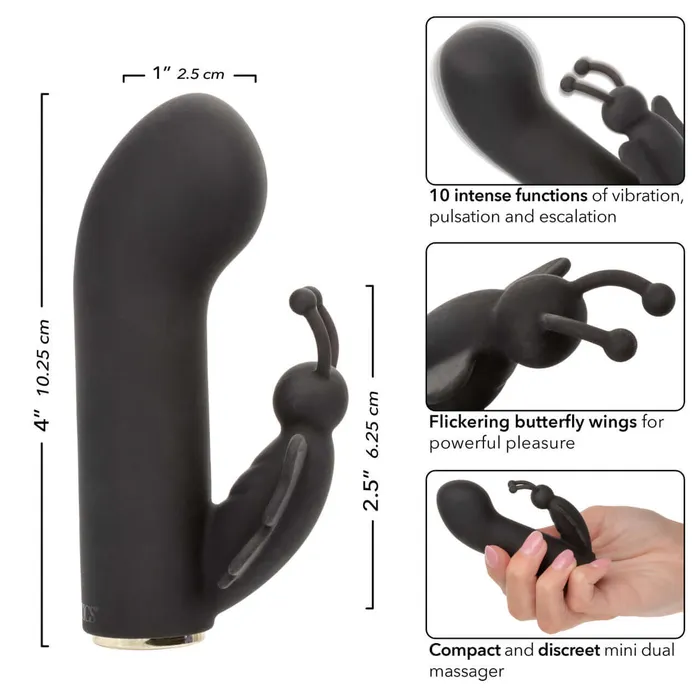 California Exotic Novelties Raven Butterfly Mini Dual Massager Flickering Butterfly Wings GSpot Stimulation Female Sex Toys