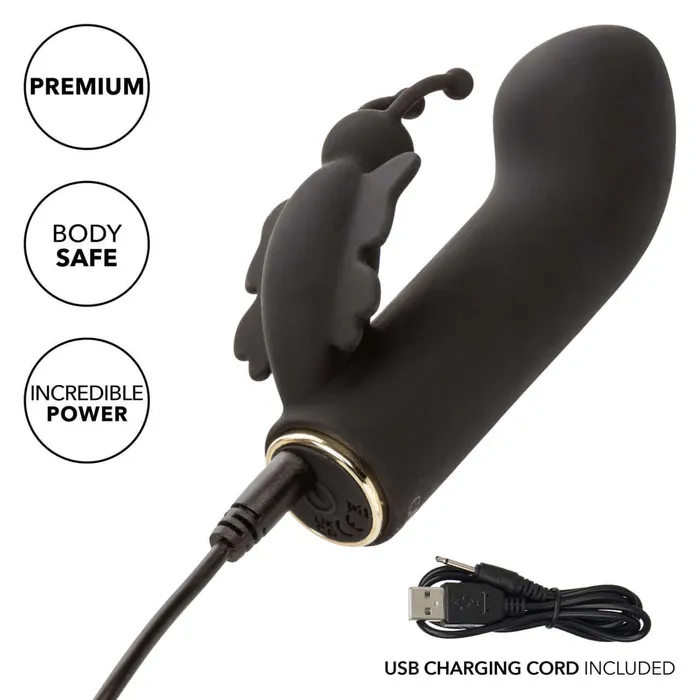 California Exotic Novelties Raven Butterfly Mini Dual Massager Flickering Butterfly Wings GSpot Stimulation Female Sex Toys