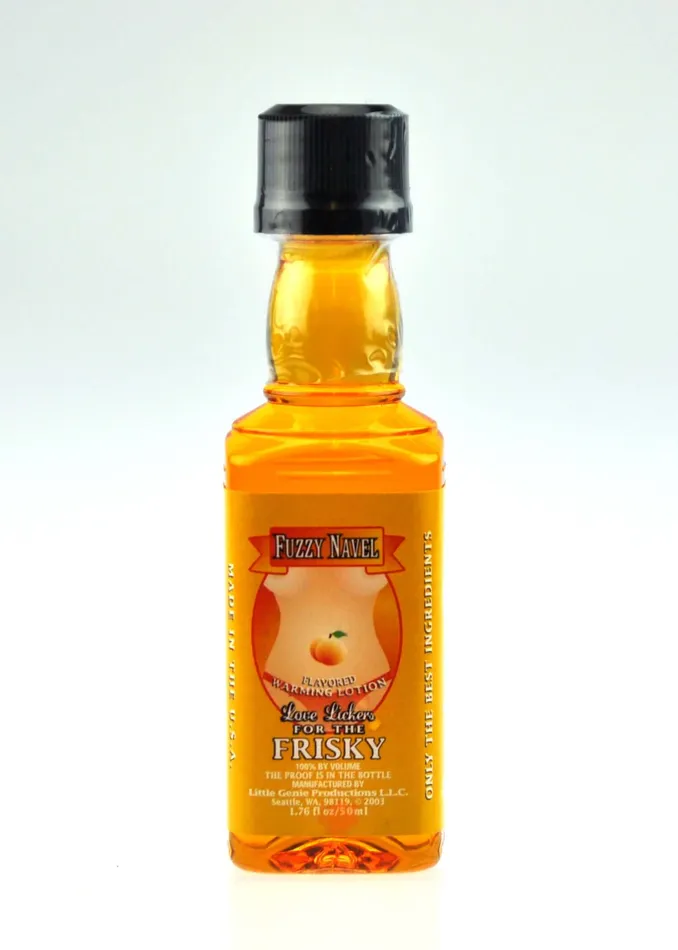 Couples Little Genie Love Lickers Warming Massage Oil Fuzzy Navel Flavor 176 Oz