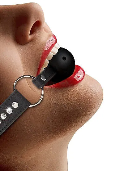 Couples Ouch Diamond Studded Breathable Ball Gag SHOTS AMERICA