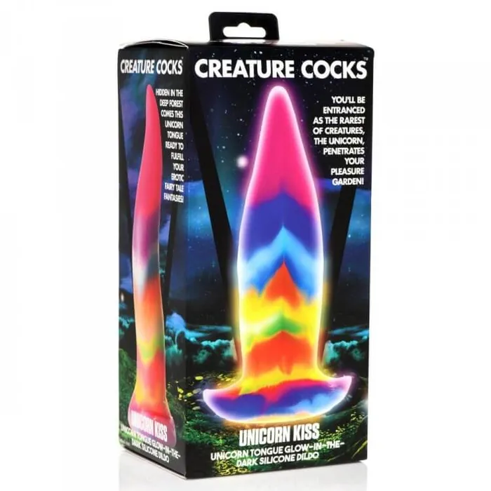 Creature Cocks Unicorn Kiss Glow In The Dark Tongue Silicone Dildo XR Brands Dildos