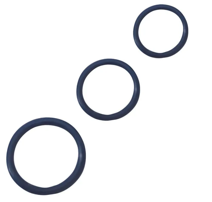 Dildos Spartacus Gear Soft Rubber Cock Rings Blue 3 Piece Set Enhance Sexual Pleasure Made in the USA Spartacus