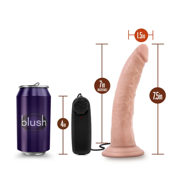 Dr Skin By Blush Dr Dave Realistic Vanilla 75Inch Long Remote Control Vibrating Dildo With Suction Cup Base Blush Dildos
