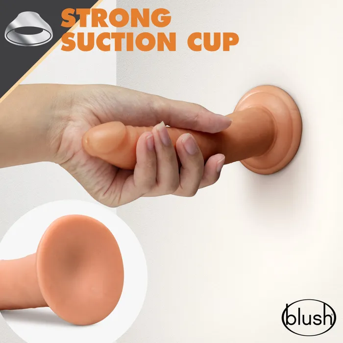 Dr Skin Glide By Blush Realistic Mocha 75Inch Long SelfLubricating Dildo With Suction Cup Base Blush Dildos