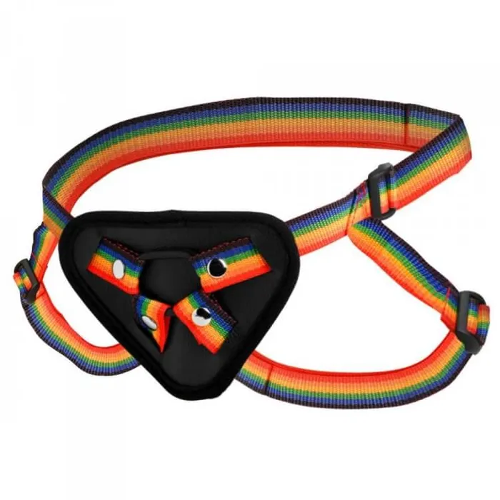 Female Sex Toys XR Brands XR Brands Ride The Rainbow StrapOn Harness Colorful Pride and Ultimate Comfort