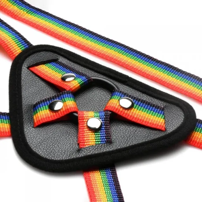Female Sex Toys XR Brands XR Brands Ride The Rainbow StrapOn Harness Colorful Pride and Ultimate Comfort