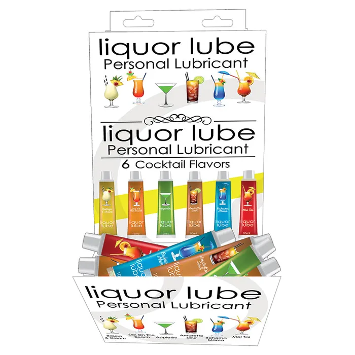 HOTT PRODUCTS Liquor Lube 10ml Resealable TubesAssorted Flavors Display of 72 Anal