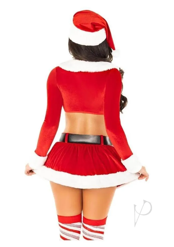 Leg Avenue Inc Female Sex Toys HoHo Hottie Santa Costume Medium Sexy Velvet Crop Top Mini Skirt