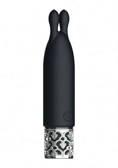 Royal Gems Twinkle Silicone Bullet Vibrator Rechargeable Black SHOTS AMERICA Female Sex Toys