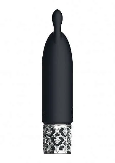 Royal Gems Twinkle Silicone Bullet Vibrator Rechargeable Black SHOTS AMERICA Female Sex Toys