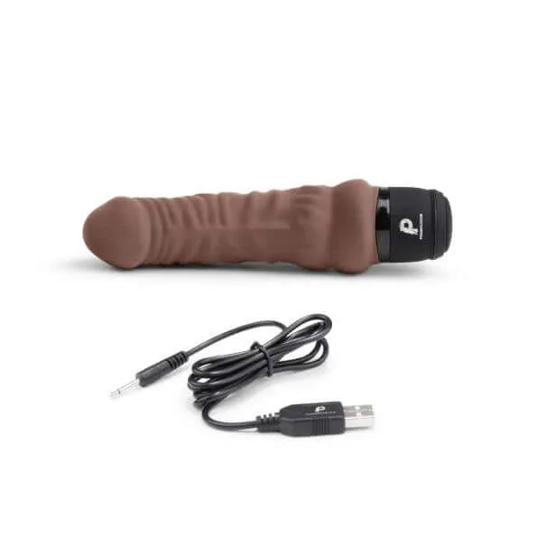 Vibrators Electric Hustler Lingerie Powercocks 6 inches Vibrator Dark Brown