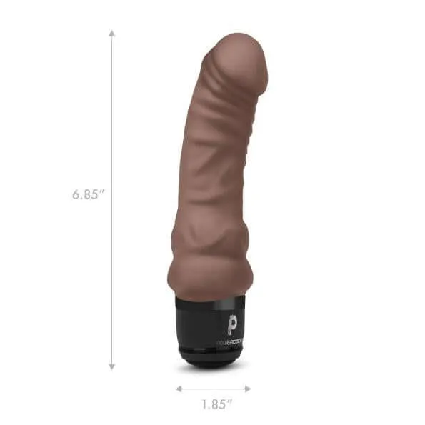 Vibrators Electric Hustler Lingerie Powercocks 6 inches Vibrator Dark Brown