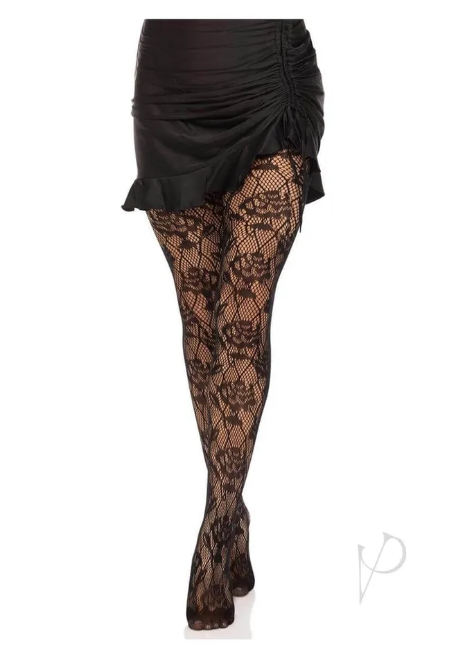 Wild Rose Net Tights BLACK Embrace Romance and Elegance Leg Avenue Inc Vibrators