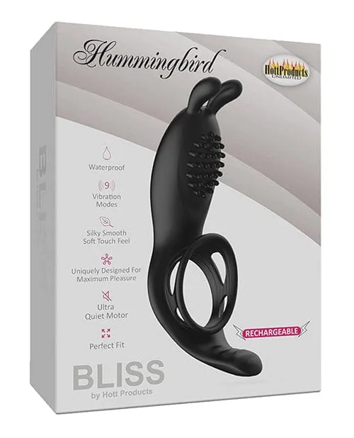 Couples Hott Products Bliss Hummingbird Vibrating Cock Ring Black Couples Hott Products Bliss Hummingbird Vibrating Cock Ring Black