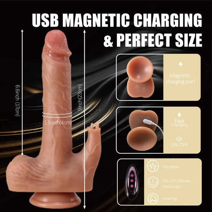 Dildos YIQU 5in1 DoubleHeaded Tongue Licking Dildo YIQU