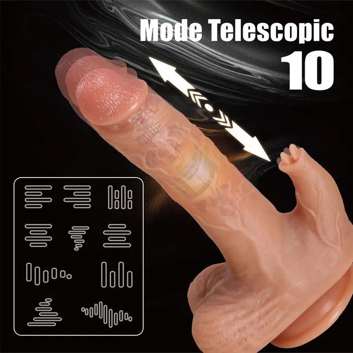 Dildos YIQU 5in1 DoubleHeaded Tongue Licking Dildo YIQU