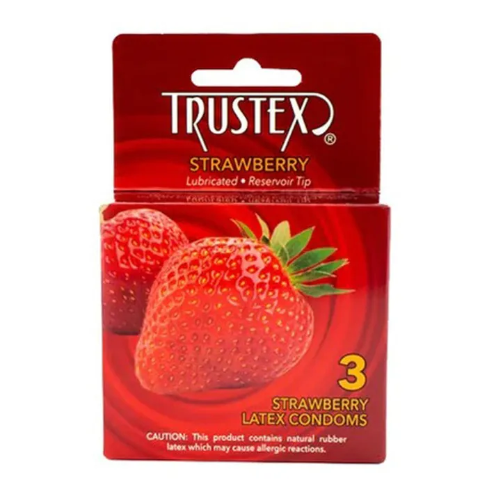 Enhancers Trustex Trustex Flavored Lubricated Condoms 3 Pack Strawberry