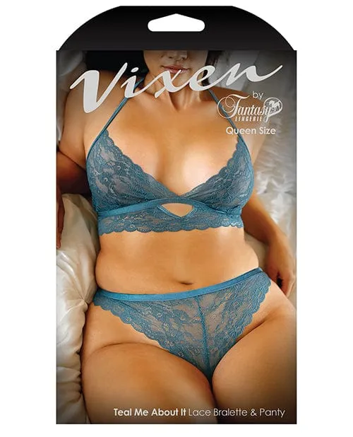 Female Sex Toys Fantasy Lingerie Vixen Teal Me About It Scalloped Lace Bralette with Panty Female Sex Toys Fantasy Lingerie Vixen Teal Me About It Scalloped Lace Bralette with Panty
