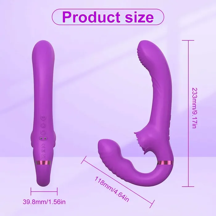 Female Sex Toys honeysx 3in1 Rose Clit Stimulator Dual Motor Shock Strapless StrapOns
