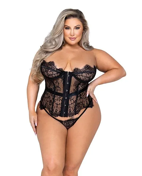 Female Sex Toys Roma Costume Fantasy Scalloped Eyelash Lace Bustier Thong