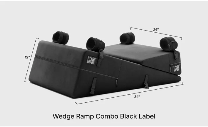 Liberator Liberator Black Label Wedge Ramp Combo Intimate Sex Pillow With Wrist Cuffs and Blindfold Couples Liberator Liberator Black Label Wedge Ramp Combo Intimate Sex Pillow With Wrist Cuffs and Blindfold Couples