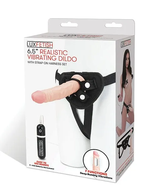 Lux Fetish Female Sex Toys Lux Fetish 65 Realistic Vibrating Dildo with Strap On Harness Set Lux Fetish Female Sex Toys Lux Fetish 65 Realistic Vibrating Dildo with Strap On Harness Set