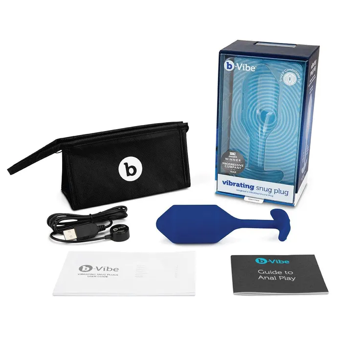 Male Sex Toys BVibe Snug Plug Vibrating XL Navy BVibe