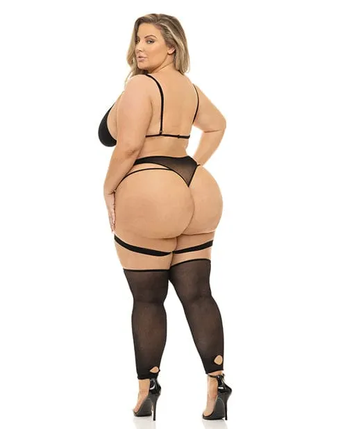 Pink Lipstick Want You Now Bra Panty Stockings Black Rene Rofe Vibrators