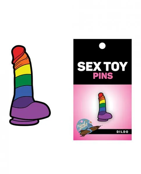 Rainbow Dildo Enamel Pin by Wood Rocket Wood Rocket Dildos