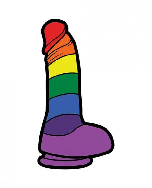 Rainbow Dildo Enamel Pin by Wood Rocket Wood Rocket Dildos