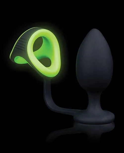 Shots America Male Sex Toys Shots Ouch Butt Plug With cock Ring Ball Strap Glow In The Dark