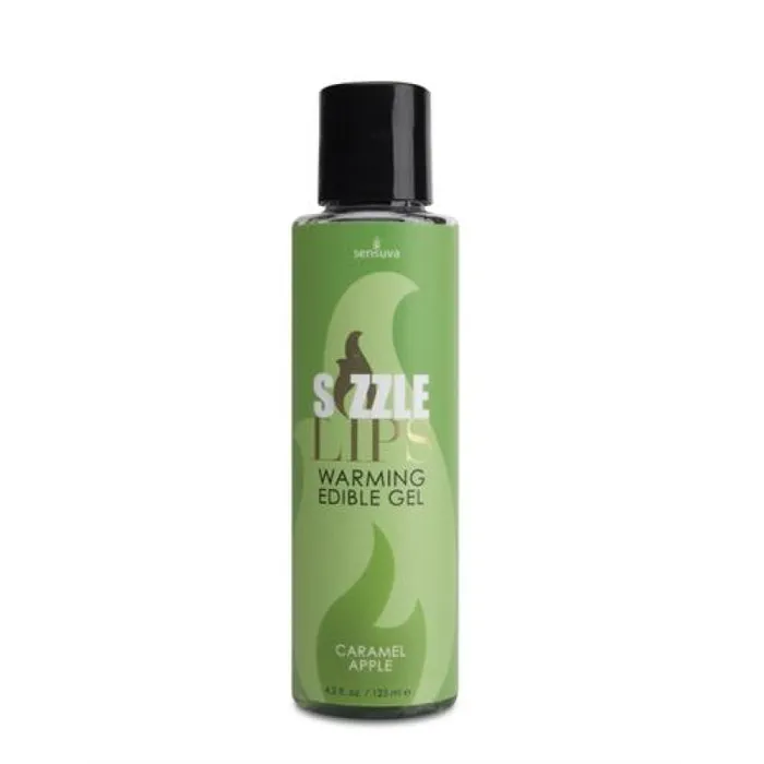 Sizzle Lips Warming Edible Gel Caramel Apple 42 Oz Sensuva Enhancers