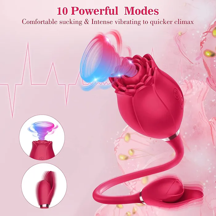 TouchHoney Vibrators Rose Toy Dildo Thrusting Vibrator for Women Egg Clitoris Sucker Stimulator